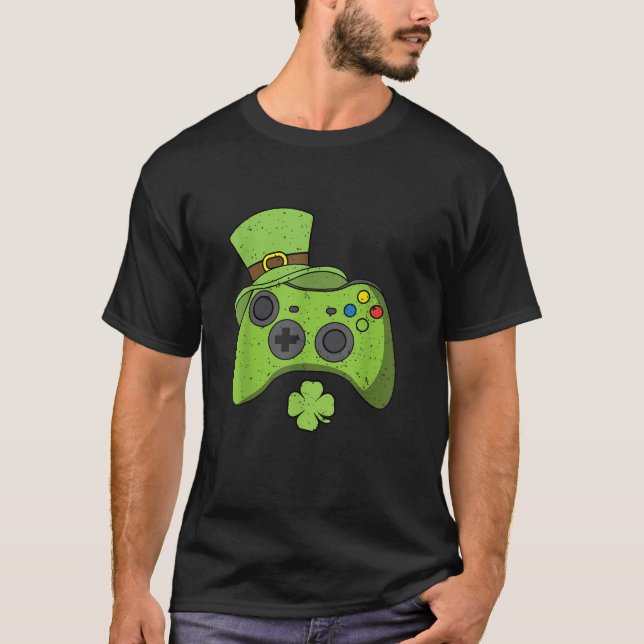 T-shirt Funny Video Game Console Jour de la Saint Patrick  (Devant)