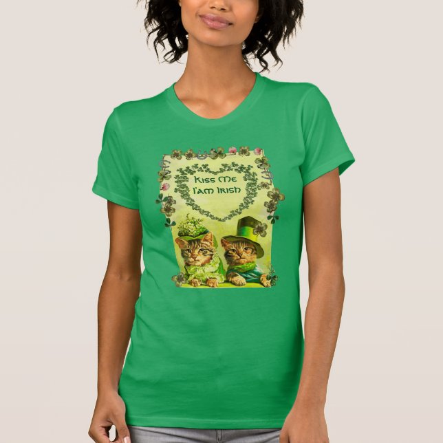 T-SHIRT FUNNY VIEILLE MODE ST.PATRICK'S DAS CHATS AVEC LE  (Devant)
