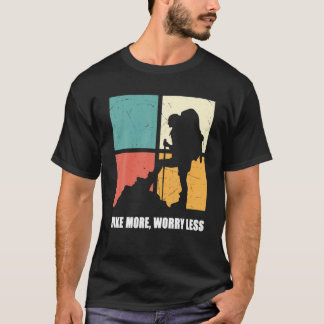 T-shirt Funny Vintage Hike More Worry Less Outdoor Camping
