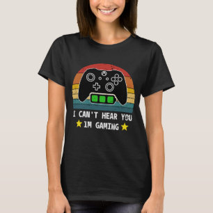 T-SHIRT FUNNY VINTAGE JE NE PEUX PAS VOUS ENTENDRE JEU DE