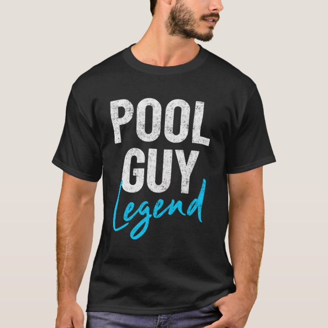 T-shirt Funny Vintage Retro Pool Guy Legend (Devant)