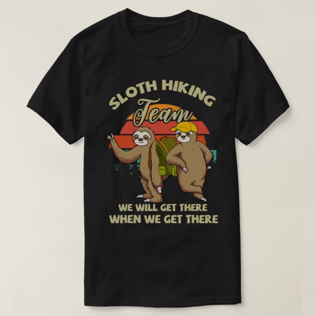 T-shirt Funny Vintage Sloth Randonnée Team Sloth (Design devant)