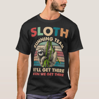 T-shirt Funny Vintage Sloth Runners de l'équipe de Maratho