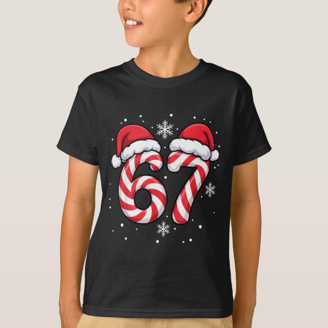 T-shirt Funny Viral 67 Candy Canes Santa Funny Holiday Kid (Devant)