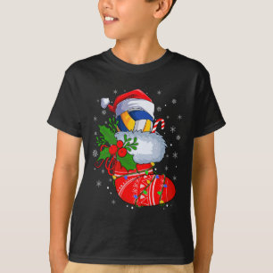T-shirt Funny Volleyball Dans Chaussettes De Noël Père Noë