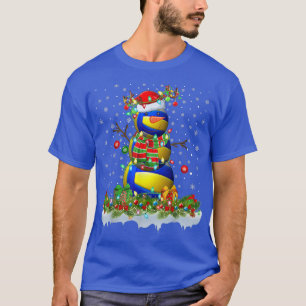 T-shirt Funny Volleyball Snowman Xmas Lights Volleyball Ch