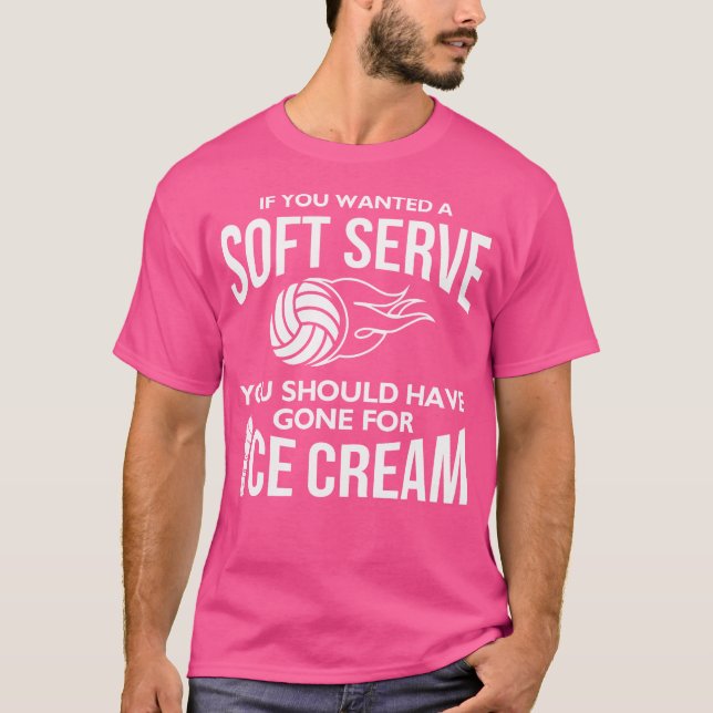 T-shirt Funny Volleyball Soft Sert glace crème (Devant)