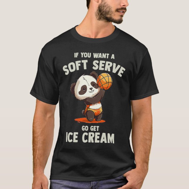 T-shirt Funny Volleyball Soft Serve  Funny Baby Panda Voll (Devant)