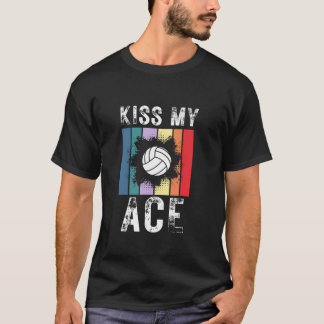 T-shirt Funny Volleyballs KISS MY ACE couché de soleil rét