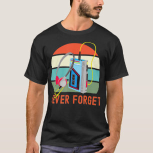 T-shirt Funny Walkman n'oublie jamais Retro Vintage 80s 90
