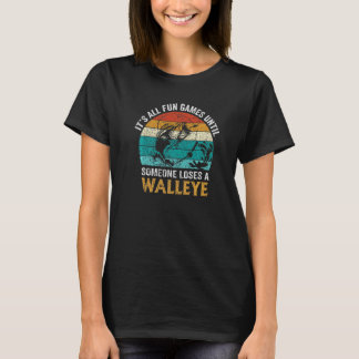 T-shirt Funny Walleye Fishing Shirman Pêcheur Sportsman Vi
