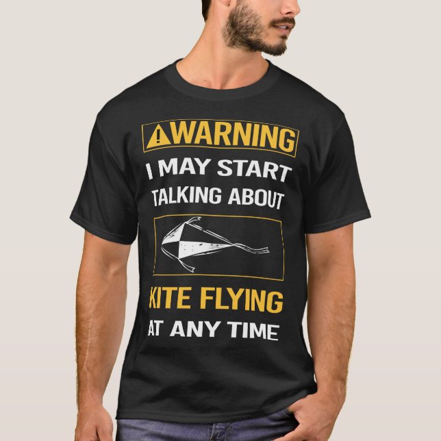 T-shirt Funny Warning Kite Flying (Devant)