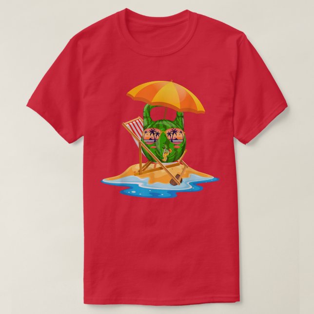 T-shirt Funny Watermelon Kettlebell Powerlifting Worklift  (Design devant)