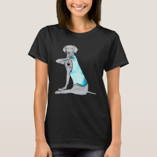 T-shirt Funny Weimaraner I Love Maman Tattoo Amoureux des