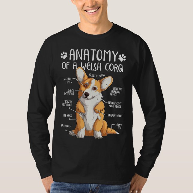 T-shirt Funny Welsh Corgi Dog Anatomy Dog    437 (Devant)