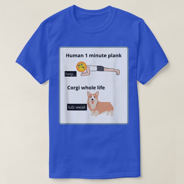 T-shirt Funny Welsh Corgi Owner Silly Yoga Joke Plank Eerc (Design devant)