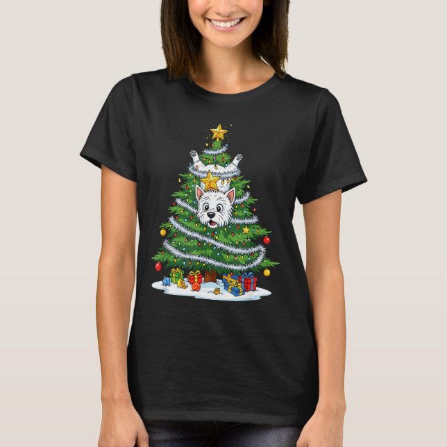 T-shirt Funny West Highland White Terrier Dog Christmas Tr (Devant)