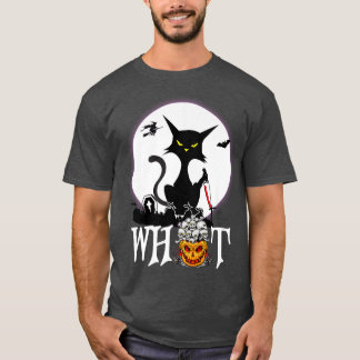 T-shirt Funny What Scary Cat Pumpkin Moon Night Halloween
