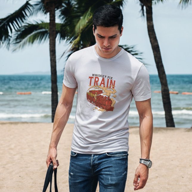 T-shirt Funny Whiskey Fix Train (Créateur téléchargé)