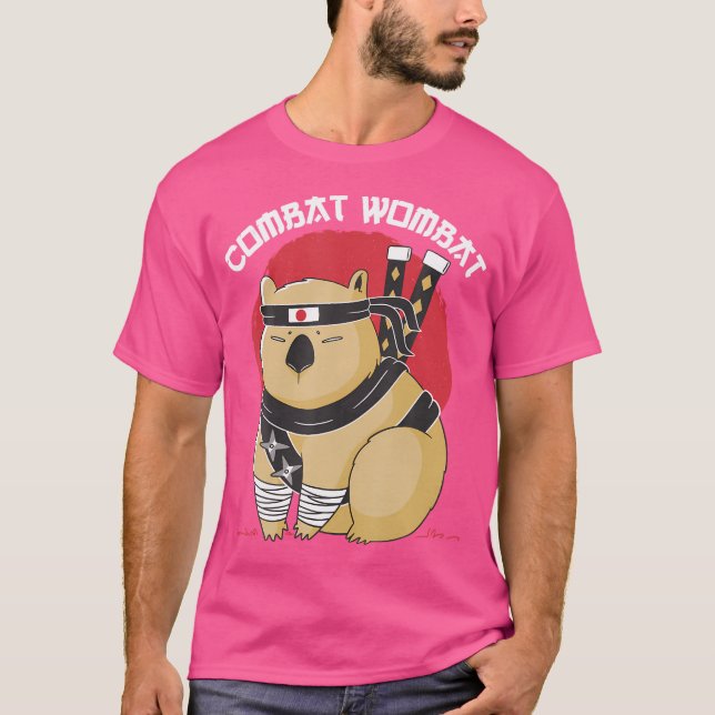 T-shirt Funny Wombat Ninja Combat Wombat (Devant)