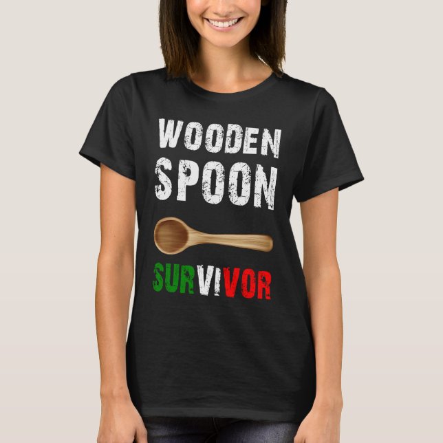 T-shirt Funny Wooden Spoon Survivor Awesome (Devant)