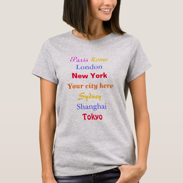 T-shirt Funny World Cities et My City Travel (Devant)