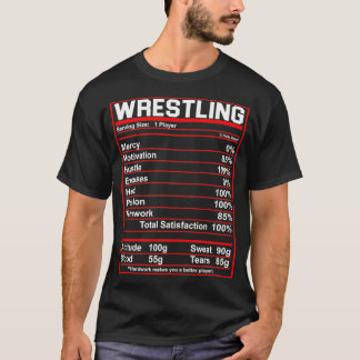T-shirt Funny Wrestling Nutrition Facts Women Men