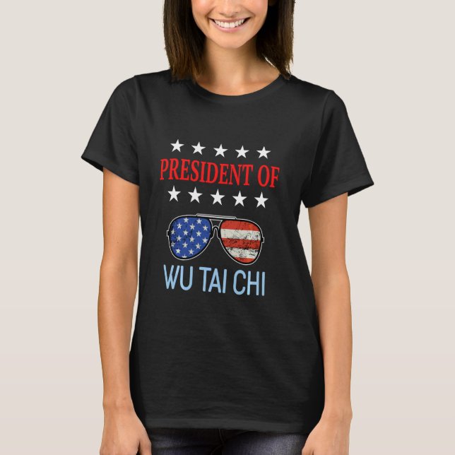 T-shirt Funny Wu Tai Chi Accessoires de guérison Usa Drape (Devant)