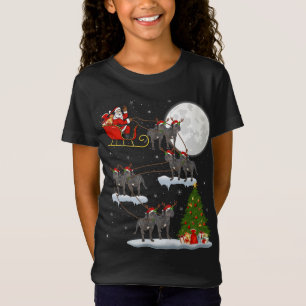 T-Shirt Funny Xmas Éclairage Arbre Père Noël équitation Ca