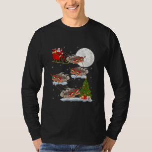 T-shirt Funny Xmas Éclairage Arbre Père Noël équitation Ci