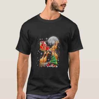 T-shirt Funny Xmas Éclairage Arbre Père Noël équitation Gi