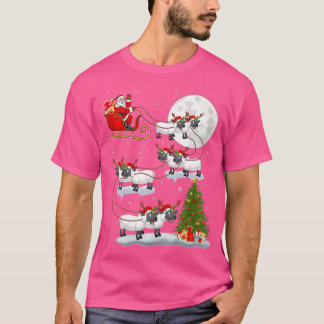 T-shirt Funny Xmas Éclairage Arbre Père Noël équitation Mo