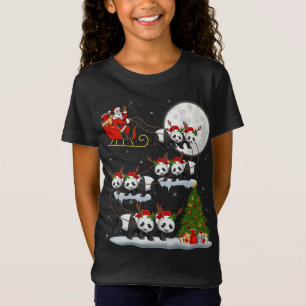 T-Shirt Funny Xmas Éclairage Arbre Père Noël équitation Pa