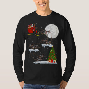 T-shirt Funny Xmas Éclairage Arbre Père Noël équitation Ta