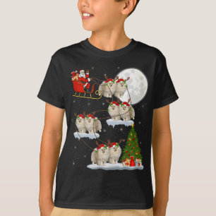 T-shirt Funny Xmas Éclairage Père Noël équitation Pomérani
