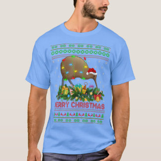 T-shirt Funny Xmas Lighter Tree Père Noël Ugly Kiwi Bird C