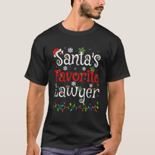 T-shirt Funny Xmas Lighting Père Noël Favorite Avocat Chri