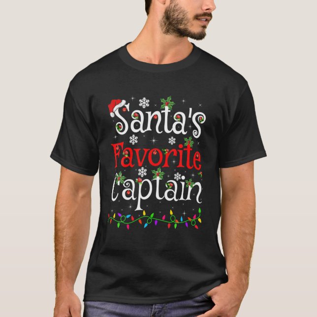 T-shirt Funny Xmas Lighting Santa's Favorite Capitaine Chr (Devant)