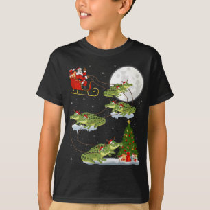 T-shirt Funny Xmas Lighting Tree Père Noël équitation Alli