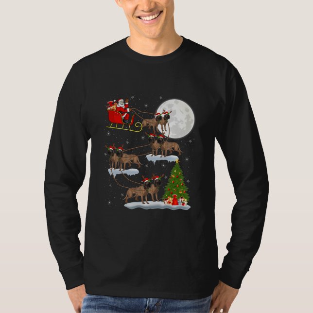 T-shirt Funny Xmas Lighting Tree Père Noël équitation Coon (Devant)