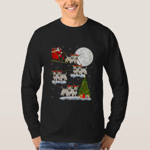 T-shirt Funny Xmas Lighting Tree Père Noël équitation West