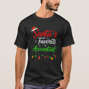 T-shirt Funny Xmas Père Noël comptable favori Noël