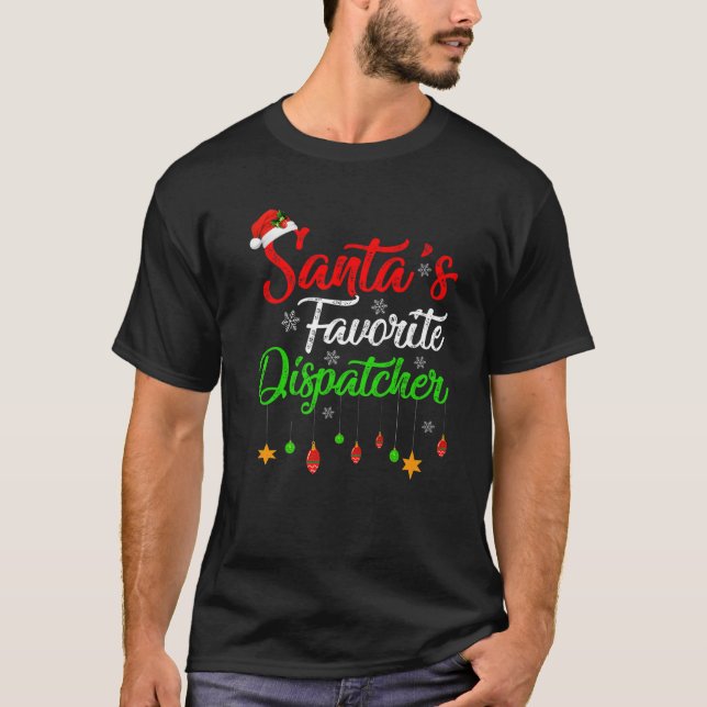 T-shirt Funny Xmas Père Noël Favori Dispatcher Noël (Devant)
