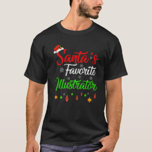T-shirt Funny Xmas Père Noël Favori Illustrator Noël