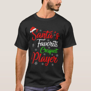 T-shirt Funny Xmas Père Noël Joueur de Croquet favori Noël