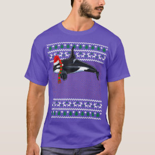 T-shirt Funny Xmas Santa Hat Orca Killer Whale Ugly Christ