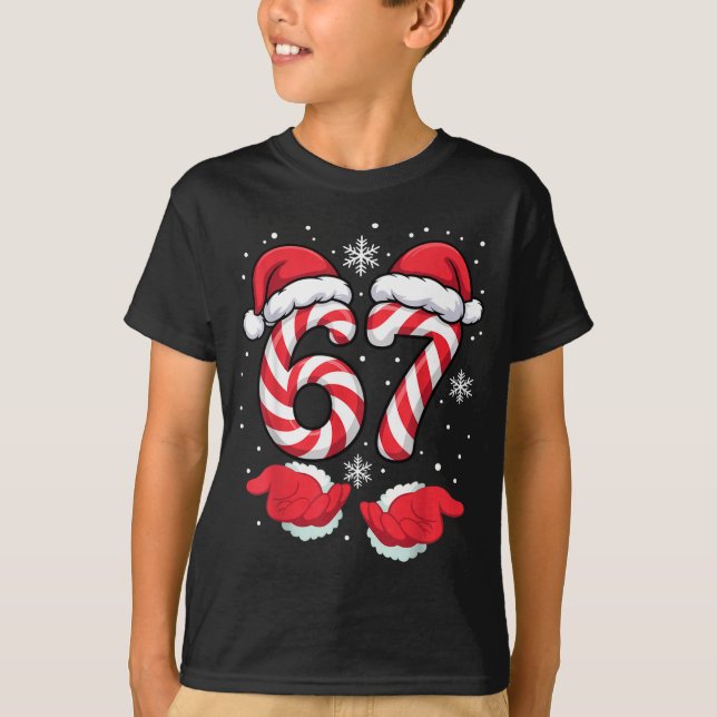 T-shirt Funny Xmas Viral 67 Candy Canes Santa Funny Holida (Devant)