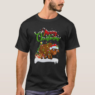 T-shirt Funny Yak Amoureux des animaux Noël Éclairage Yak 