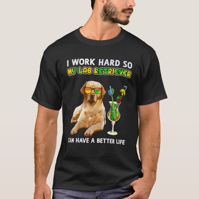 T-shirt Funny Yellow Lab Chemise Labrador Retriever Lover  (Devant)