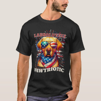 T-shirt Funny Yellow Lab Pun Patriotique 4 juillet Firewor